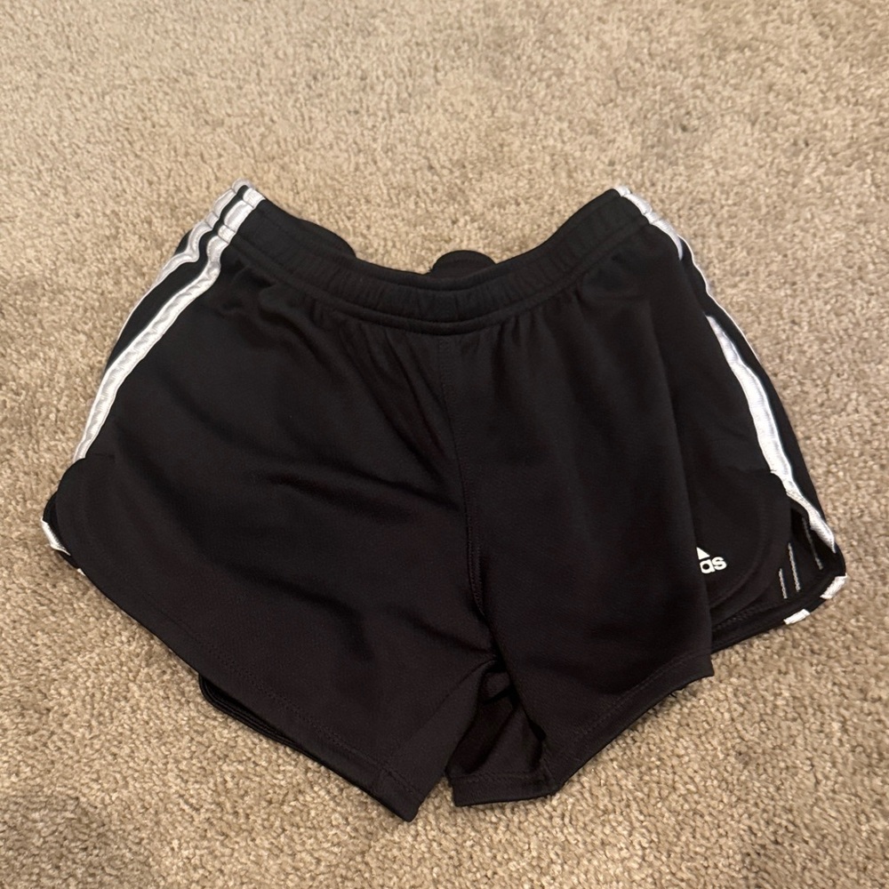 Adidas Black Shorts with White Stripes